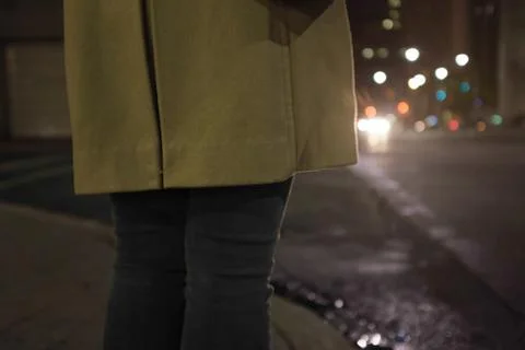 Woman standing at intersection Stock Photos