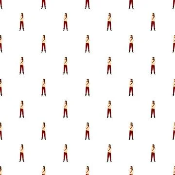Woman standing pattern repeating white background fashion concept Stock Illustration