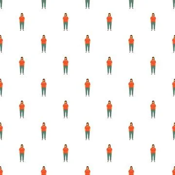 Woman standing pattern representing body positivity and health Stock Illustration