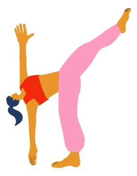 Woman Standing Split Yoga Pose Illustration Stock Illustration