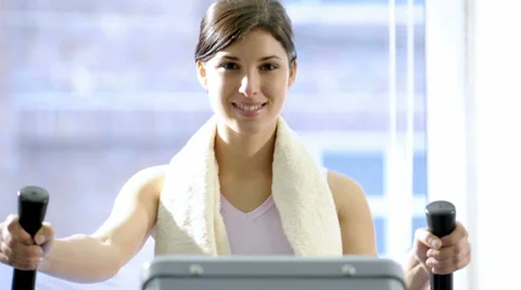 Woman on stepper Stock Footage 1085803