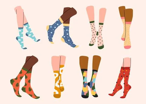 Woman stocking vector cartoon set icon. Stock Illustration