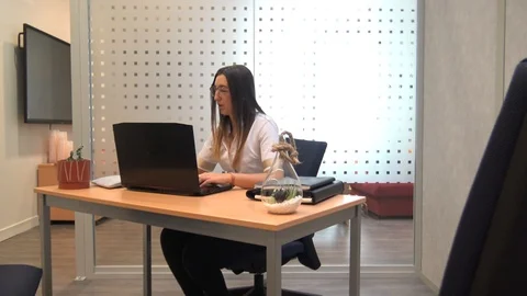 Woman Stressed At Work Stock Footage 121615352