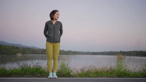 Woman stretching before exercise Stock Footage 170590834