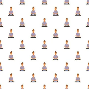 Woman student pattern studying learning working repeating illustration 스톡 일러스트
