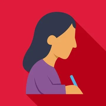 Woman student writing notes studying learning Illustrazione stock