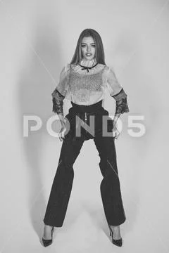 Woman in stylish clothes, glamour, elegance. Stock Photos