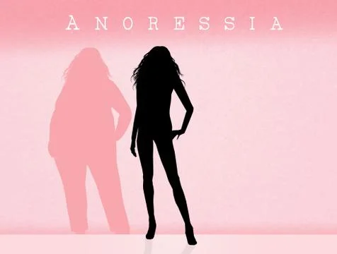 Woman suffering from anorexia 库存插图