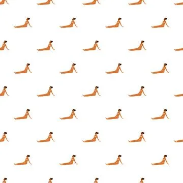 Woman sunbathing seamless pattern for summer vacation Stock Illustration
