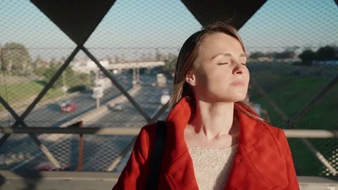 Woman in sunlight Stock Footage 72288872