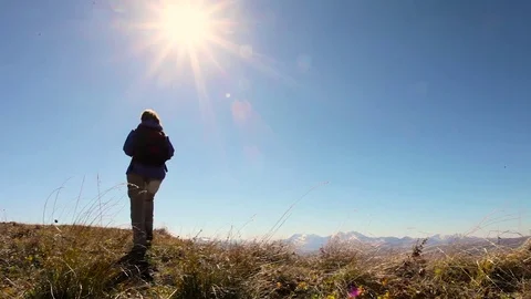 Woman at Sunset Stock Footage 80284525