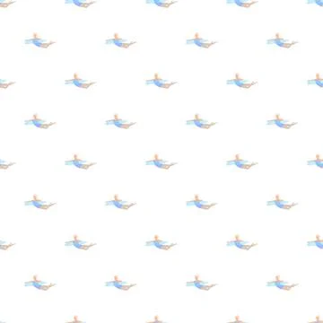Woman swimming pattern practicing backstroke illustration Illustrazione stock