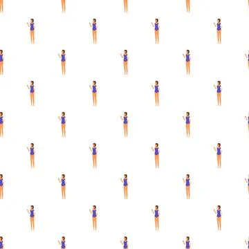 Woman in swimsuit repeating pattern background design Stockillustratie