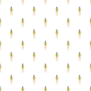 Woman in swimsuit vector pattern for summer design 库存插图