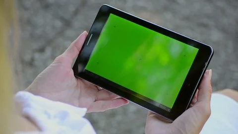 Woman with tablet Stock Footage 85307450