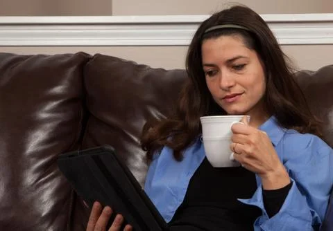 Woman with a tablet Stock Photos