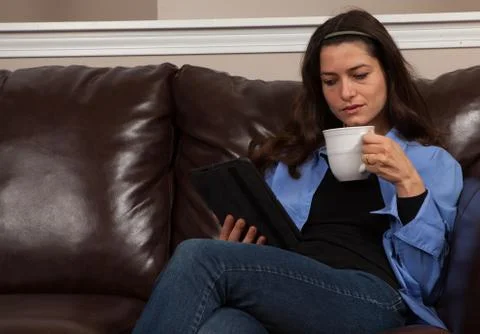Woman with a tablet Stock Photos