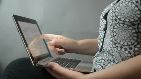 Woman with Tablet which include Keyboard Stock Footage 11435675