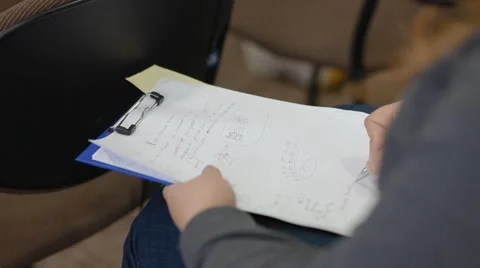 Woman take notes in a notebook Stock Footage 62514545