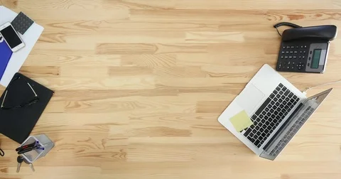 Woman takes a folder with documents top wiev Stock Footage 76142214