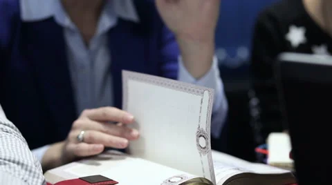 Woman takes notes in a notebook Stock Footage 61146132