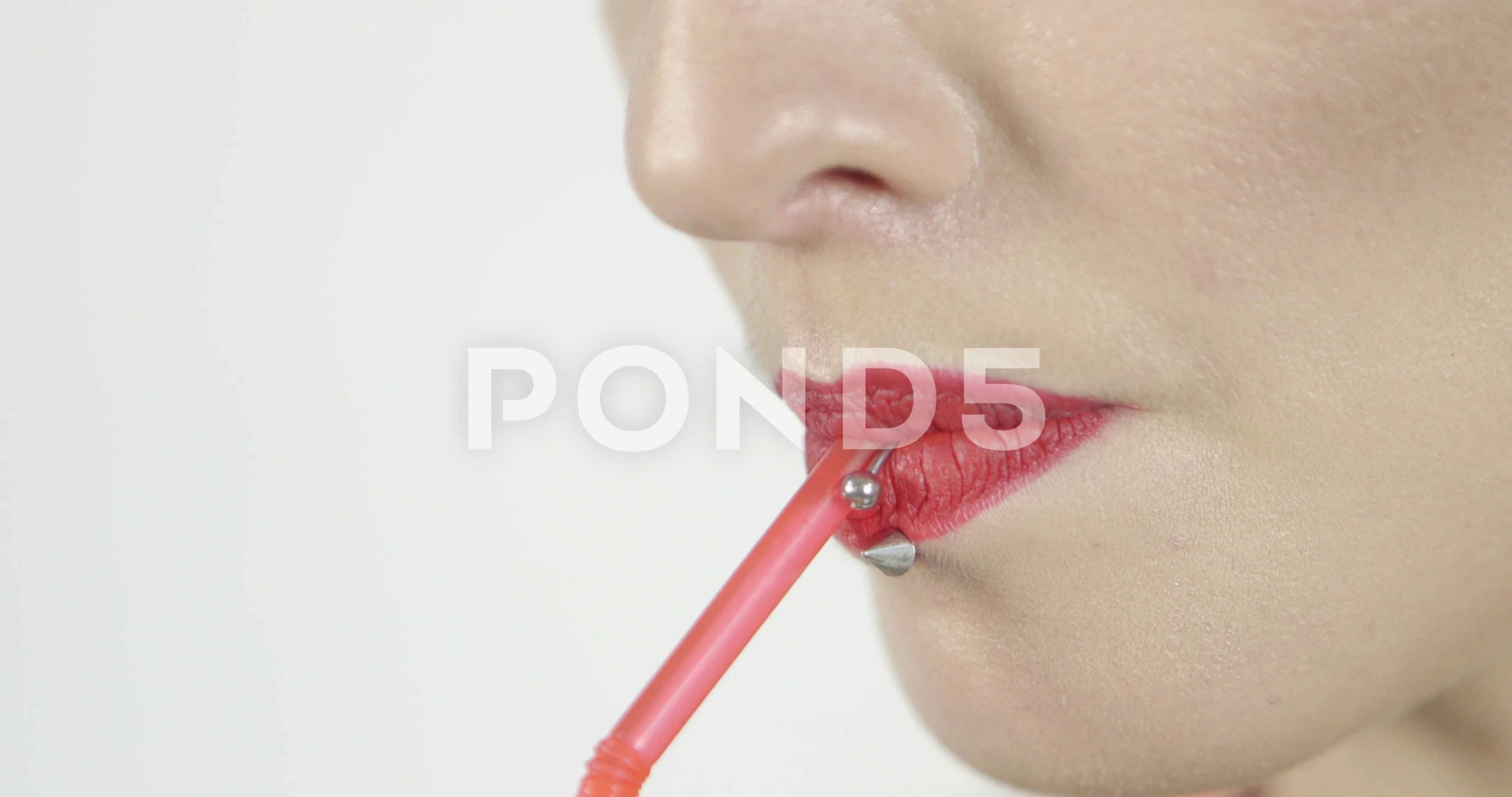 Check out wet glossed soft lips sucking a lollipop