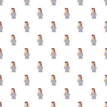 Woman taking medication or vitamin pill pattern Stock Illustration
