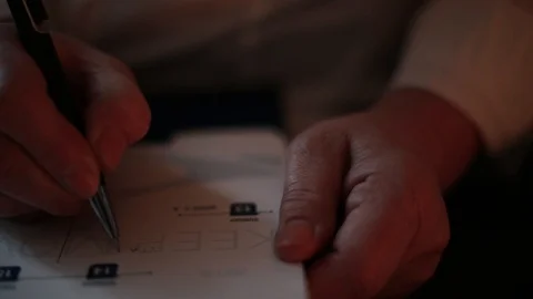 Woman Taking Notes Scheduling Activities in her Calendar Stock-Footage 127139996