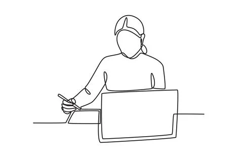 A woman is taking notes on work Stock Illustration