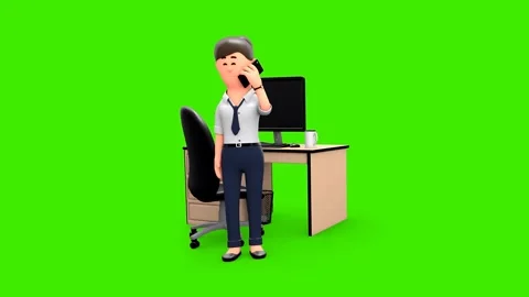 Woman Talking Over Call While Standing in Front of Her Desk 库存影片 260802363