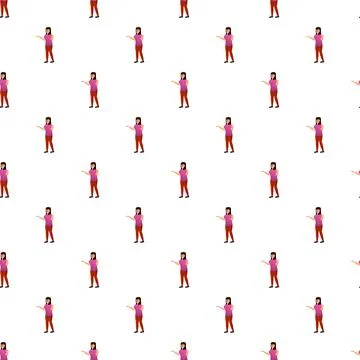 Woman talking standing seamless pattern background packaging Stock Illustration