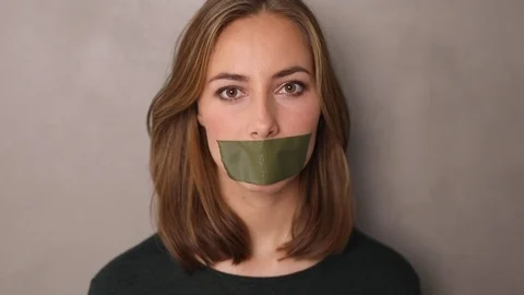 Woman taped Video stock 80253044