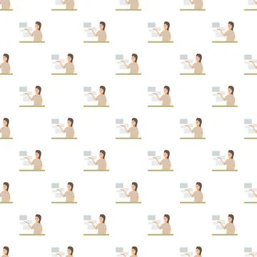 Woman teacher pattern explaining business presentation concept Stock Illustration