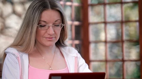 Woman teaches online Stock Footage 101972713
