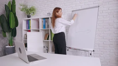 Woman is teaching look at camera math class Stock Footage 171630539