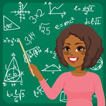 Woman Teaching Maths Stock Illustration