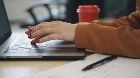 Woman testing special program and using her personal computer Video stock 115225585