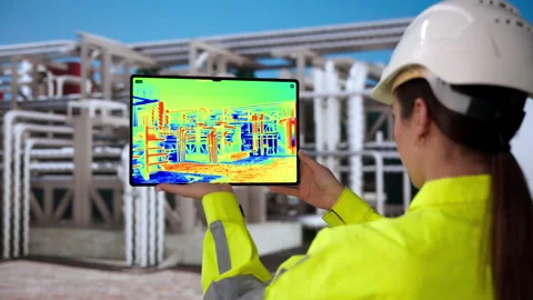 Woman Thermal Camera Technology Video stock 332909346
