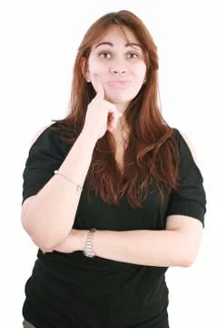 Woman thinking about a problem Stock Photos