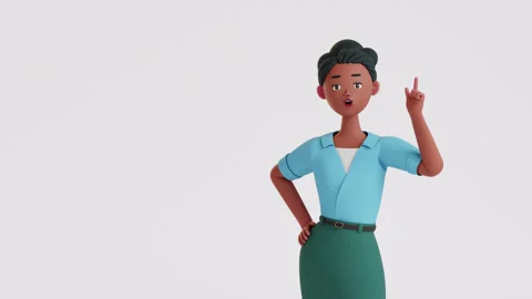 Woman thinking and looking for answer, Eureka. hand gesture, index finger up Stock Footage 275966056