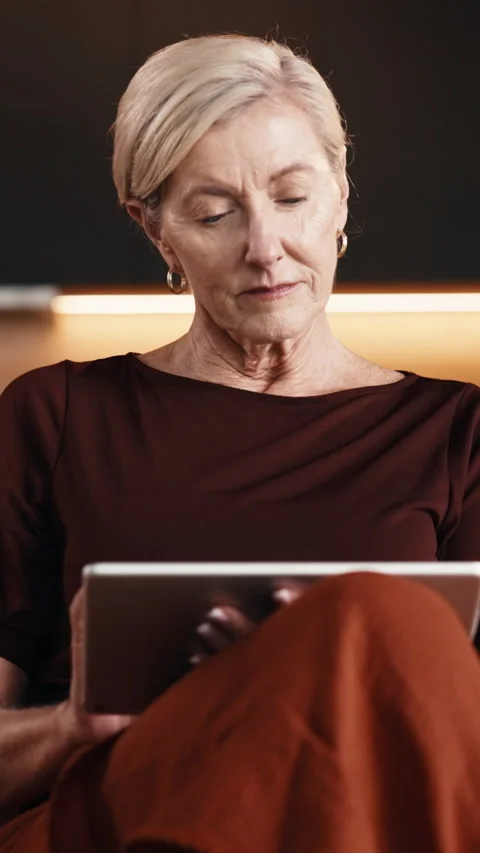 Woman, thinking and remote work in house with tablet, research and inspiration Stock Footage 338101839