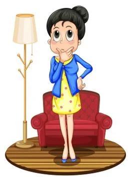 Woman thinking Stock Illustration