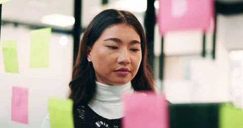 Woman, thinking or schedule planning with tablet in office for project tasks or Stock Footage 336266068