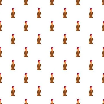 Woman thinking pattern seamless background wallpaper design 스톡 일러스트