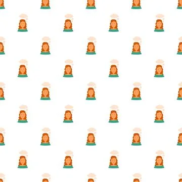 Woman thinking pattern with speech bubble thought concept Stock Illustration