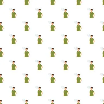 Woman thinking with question mark seamless pattern Stock Illustration