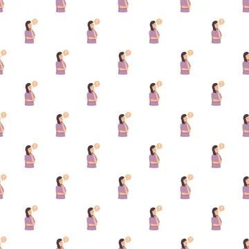 Woman thinking question mark seamless pattern background Illustrazione stock