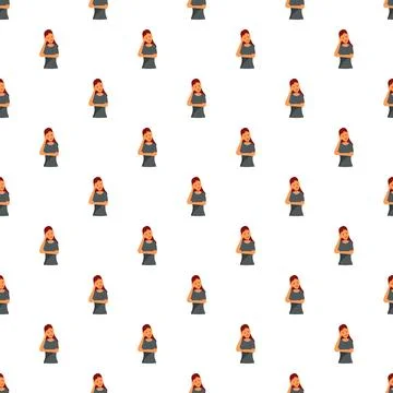 Woman thinking seamless pattern for problem solving Stock Illustration