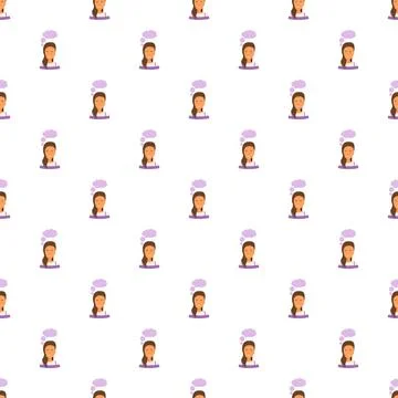 Woman thinking seamless pattern with speech bubble Stock Illustration