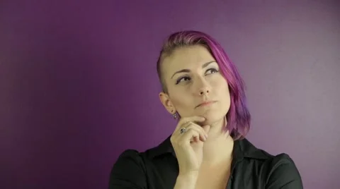 Woman thinking to solve a problematic question Stock Footage 54995490
